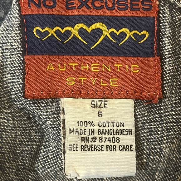 No Excuses Vintage 90s Denim Overalls, size Small - Picture 8 of 8